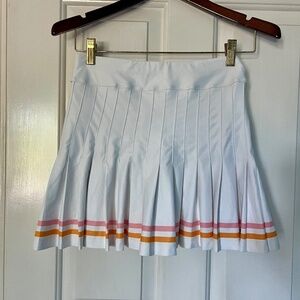 EUC Smith & Quinn pleated women's tennis skirt white pink orange